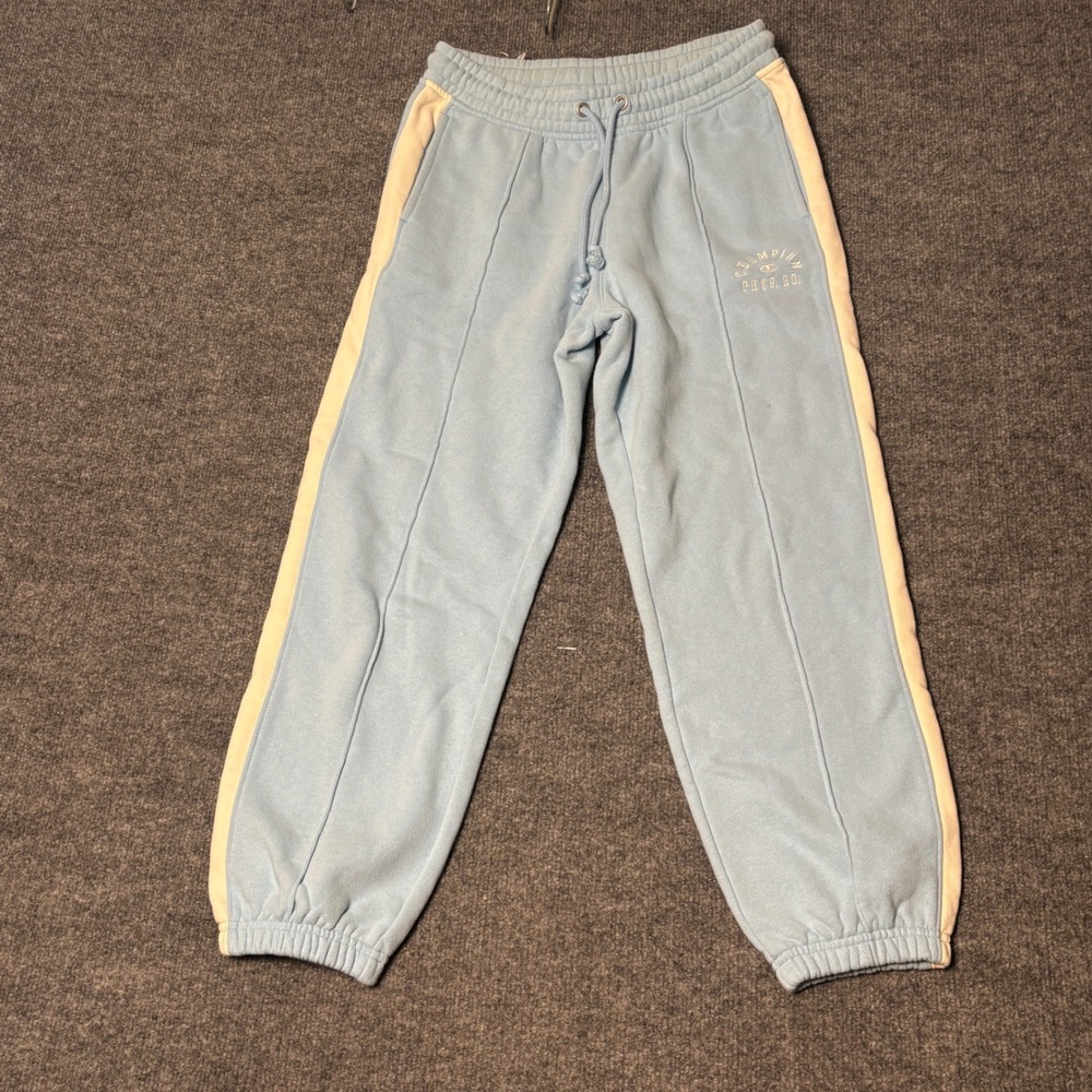 Champion Sweatpants Women's Small Light Blue Reverse Weave Phys Ed Co Joggers